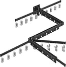 BESy Tri-Fold Foldable Clothes Drying Rack Retractable Hanging Collapsible Dryer Hanger Racks for Laundry Balcony Bathroom Space Saver Outdoor Indoor 20 Clips Aluminum Alloy Wall Mounted Matte Black by CozyNest Decor