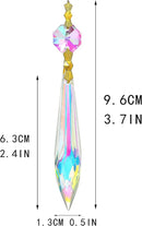 20pcs Large Colorful Crystal Prisms for Chandeliers Suncatchers, 63mm Crystal Icicle U-Drop Prisms Lamp Parts with Metal Bow Clips by GreenHaven Gardens