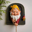 Elenon Climbing Gnomes Tree Faces Decor, Adorable Gnome Tree Hugger Fairy Garden Statue, Funny Peeker Sculpture Outdoor Yard Patio Art (2pcs) by CozyNest Decor