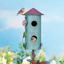 BAYN 57” Bird Houses Stake for Outside, Metal Wild Bird Feeder Double-Hole Birdhouse Stake with Cylinders Design Outdoor Decorations for Patio, Backyard, Garden by CozyNest Decor