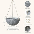 LA JOLIE MUSE Hanging Planter Flower Plant Pots - 9.84 Inch Indoor Outdoor Balcony Patio Hanging Basket Set of 2, Marble Pattern by GreenHaven Gardens