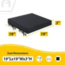 AAAAAcessories Outdoor Seat Cushions for Chairs, Waterproof, Fade-Resistant Patio Furniture Replacement Cushions, 19" x 19" x 3", Set of 2, Black by GreenHaven Gardens