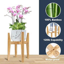 OERGKE Adjustable Plant Stand Indoor, Bamboo Mid Century Modern Plants Stands, Corner Flower Holder for Living Room, Fits 8 to 12 Inches Pots, (Pot & Plant Not Included)(Nature, 1 Pack) by GreenHaven Gardens