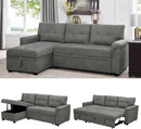 Naomi Home Transform Any Space: Sleeper Sectional Sofa with Convertible Sofa Bed & Inviting Chaise. Find Tranquil Comfort with Stress-Relieving Design & Durable Cushions - Gray/Velvet by CozyNest Decor
