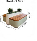 Outdoor Bench - Modern Outdoor Park Planter Bench Includes Luxurious and Simple Flower Box & Wooden Seating Area for Commercial Plaza,Food Court(47.24IN) by GreenHaven Gardens