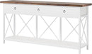 Tribesigns 70.8" Console Table with 3 Drawers, Farmhouse Entryway Table with Storage Shelf, Narrow Long Sofa Foyer Table for Entryway, Hallway (White/Brown) by CozyNest Decor