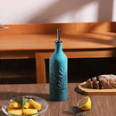 Sweejar Large Ceramic Olive Oil Dispenser Bottle, 24 Oz Relief Opaque Oil Cruet Protects Liquids, Set of 1 (Gradient Blue) by CozyNest Decor