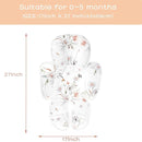 2 in 1 Infant Car Seat Insert, Car Seat Head Support Baby Girls Boys, Soft Newborn Carseat Insert Cushion, Perfect for Carseats, Strollers, Swings (White Flower) by TinyTreasures Baby Boutique