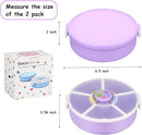 Kids' Rotating Snack Container Set – 2-Pack, Includes 1 Rotating Snack Container & 1 Round Sectioned Snack Box, BPA-Free, Dishwasher Safe, Perfect for Travel-Purple by TinyTreasures Baby Boutique