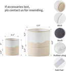 Nihow Self Watering Plant Pot for Indoor Plants: 4.5+6 Inch Ceramic Planter with Drainage Hole & Water Storage Plus - Cylinder Flower Pot with Wick for Herbs -White & Nature by GreenHaven Gardens