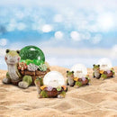 Solar Mini Turtle Garden Statue Lights for Outdoor Decor with Cracked Glass LED Figurine Lighting Resin Succulent Tortoise Decorations for Patio Lawn Yard Home Housewarming Mom Wowen Gifts by GreenHaven Gardens