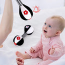 XIXILAND Baby Rattles 0-6 Months Newborn Toys Infant Toys 0-6 Months Rattles for Babies 0-6 Months Baby Toys 0-6 Months, Black and White High Contrast Baby Toys Dumbbell Toy for 0 3 6 9 12 Months by TinyTreasures Baby Boutique