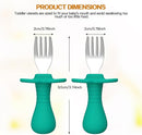 2 Pcs Baby Forks Toddler Forks for Self Feeding, Kids Forks with Silicone Round Handle, Stainless Steel Toddler Utensils Children Safe Silverware Set, Anti-Choke Design, BPA Free by TinyTreasures Baby Boutique