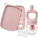 SAMiGO Baby Food Fruit Feeder and Breastmilk Popsicle Mold Set, Silicone Fruit Teether, Food Feeder Pacifier for Teething Relief, Freezer Tray, Baby Feeding Essentials, 4 Months+ by TinyTreasures Baby Boutique