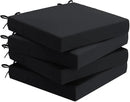 AAAAAcessories Outdoor Seat Cushions for Chairs, Waterproof, Fade-Resistant Patio Furniture Replacement Cushions, 18.5" x 16" x 3", Set of 4, Black by GreenHaven Gardens