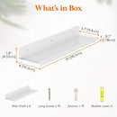 Lifewit Floating Shelves for Wall, 6 Pack White Acrylic Shelf 15" Room Decor for Bookcase/Vinyl Record Display/Photo/Picture in Bedroom, Living Room, Bathroom, Kitchen Storage and Organization by TinyTreasures Baby Boutique