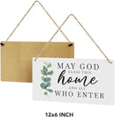 SENJIAN Christian Home Decor, Bless This Home Wall Decor, Modern Farmhouse Sign Scripture Printed Wood Sign Wall Art Religious Decoration for Office Bathroom Bedroom by CozyNest Decor