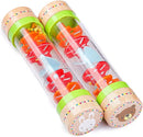 BIUWING Rainmaker Rain Sticks, Mini Wooden Musical Shake, Beaded Raindrops - Turn Over and Watch The Colorful Beads Flow Down The Tube as It Creates The Soothing Sound of Rain by TinyTreasures Baby Boutique