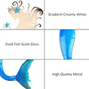 John's Studio Mermaid Wall Decor Outdoor Metal Fish Bathroom Hanging Art Glass Blue Ocean Theme Decorations for Home, Pool and Patio by GreenHaven Gardens