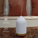 200ML Ceramic Essential Oil Diffuser - Ultrasonic Aromatherapy & Humidifier with 7-Color LED Lights, Auto Shut-Off, Wood Grain Base, 1H/3H/6H Timer | Scent for Home, Office, Yoga by TinyTreasures Baby Boutique