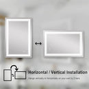 WELLFOR LED Bathroom Vanity Mirror 28 x 36 Inch, Lighted Anti-Fog Dimmable Mirror, IP44 Waterproof Wall Mounted Makeup Mirror, Packed with US Standard Plug and Touch Switch, (Horizontal/Vertical) by CozyNest Decor