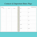Daily Planner Undated - B5 To Do List Notebook Hourly Schedules, Spiral Appointment Planner for Women and Men, PVC Hardcover, Inner Pocket, Elastic Closure, 7" x 10", Teal Flowers by TinyTreasures Baby Boutique