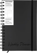 Undated Weekly Planner Notebook, A5 (5.8" x 8.3") Hardcover Weekly to do List Notebook for Work with Goal & Habit Tracker - Spiral Black by TinyTreasures Baby Boutique