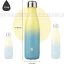 Insulated Water Bottles,17 oz Double Wall Stainless Steel Vacumm Metal Flask for Sports Travel,Sandy Beach by CozyNest Decor