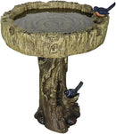 SKYFIRE 24.4” H Fibre Reinforced Concrete Outdoor Garden Bird Bath with Birds, Woodland Tree Trunk Decoration Yard Statue，Pedestal Birdbaths for Outdoors, Garden, Patio, Lawn, Backyard by GreenHaven Gardens