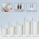 Homemory Outdoor Waterproof Flameless Candles, LED Candles, Battery Operated Candles with Remote and Timers, Electric Fake Plastic Pillar Candles, Ivory White, D3 H4 5" 6" 8" 8", Set of 5 by CozyNest Decor