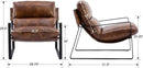 DUOMAY Mid-Century Accent Chair Armchair Set of 2, Comfy PU Leather Leisure Chair Lazy Chair with Metal Leg for Living Room Bedroom Office Apartment, Brown by CozyNest Decor