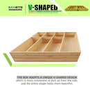 V-Shaped Extra Large Bamboo Drawer Organizer Set of 2, Kitchen Cutlery Tray Utensil Plate, Flatware&Silverware Storage Box, Wood Organizer for Bedroom, Living Room (19.6"x14.6" & 19.6"x12.4") by CozyNest Decor