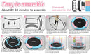 Pink Indoor Trampoline for Kids 2-5, 5ft Mini Indoor & Outdoor Small Toddler Trampoline with Net and Basketball Hoop by TinyTreasures Baby Boutique