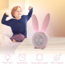 KDtech Kids Alarm Clock with Night Light 6 Ringtones, Cute Pink Bunny Digital Alarm Clock for Kids, Touch Control and Rechargeable Sleep Trainer Clock for Boys Girls Bedroom by TinyTreasures Baby Boutique