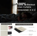DANCURTON Extra Long Blackout Curtains for 12 Foot High Living Room Bedroom Large Window Back Tab Flax Linen Drapes 144 Inch Length 2 Panels Set Noise Reducing Thermal Insulated Winter Curtains Beige by CozyNest Decor