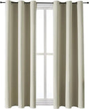 ChrisDowa Grommet Room Darkening Curtains for Bedroom and Living Room - 2 Panels Set Thermal Insulated Blackout Curtains (Beige, 42W x 63L) by CozyNest Decor
