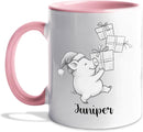 Customized Choose Name Pigs White Coffee Cup Gift For Dad Mom Daughter Son Kids, Pig Lover Accent Coffee Mug, Personalized Pig Ceramic Cup 11Oz 15Oz, Funny Pigs Travel Mug Gift For Birthday Christmas by TinyTreasures Baby Boutique