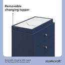 Storkcraft California 3-Drawer Chest with Removable Changing Topper (Midnight Blue with Driftwood) – GREENGUARD Gold Certified, Interlocking Drawer System, Pre-Installed Tracks, Easy Assembly by TinyTreasures Baby Boutique