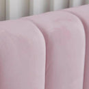 Livinia Twin Size Elton Velvet Platform Bed, Upholstered Bed Frame with Vertical Channel Tufted Headboard Footboard, Strong Wood Slats, No Box Spring Needed, Pink (Twin) by CozyNest Decor