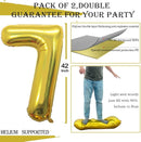 GOER Gold Foil Balloons Number 7,Huge Number Balloons for 7th Birthday Party Supplies Anniversary Decorations(3 pcs,42 inch,32 inch,16inch) by TinyTreasures Baby Boutique