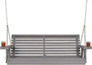 Amish Casual 4 Foot Roll Back Porch Swing with Cup Holders in Semi-Solid Grey Stain - Amish Made in The USA from Treated Pine Heavy Duty 700 Lb. Weight Capacity by GreenHaven Gardens