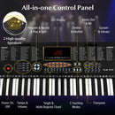 61-Key Electronic Keyboard Piano with 3 Teaching Modes LED Display and Dual Keyboard by LJGDeals