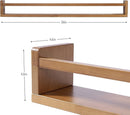 AZSKY Light Walnut Nursery Book Shelves 36 in Floating Wall Mounted Bookshelf Kids Room Hanging Shelves Toddlers Toys Books Storage Organizer a Set of 3 by TinyTreasures Baby Boutique