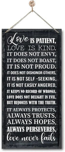 1 Corinthians 13:4-8 Inspirational Hanging Wood Decor Sign, Printed Wood Sign, Love is Patient, Love is Kind Quote, Hanging Bible Verses Woods Wall Signs, Rustic Home Decor Signs, Christian Gift A1 by CozyNest Decor