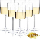 Ciaell 12 Pack Clear Plastic Wine Glasses - 10 Oz Disposable Wine Glasses with Stem for Parties & Weddings & Poolside & Outdoors & Camping by CozyNest Decor
