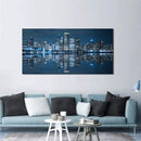 LevvArts Modern City Wall Art Chicago Downtown at Night Picture Print on Canvas Building Artwork for Office Living Room Wall Decoration by CozyNest Decor