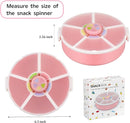 Kids Reusable Rotating Snack Container with 5 Separate Compartments, Color Matching Opening Lid, BPA/PVC-Free, Dishwasher Safe, Perfect for Travel, School Lunches & On-the-Go Snacking-Pink by TinyTreasures Baby Boutique