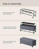 SONGMICS Velvet Storage Ottoman Bench, Foot Rest with Legs, 15.7 x 43 x 15.7 Inches, End of Bed Bench, Storage Chest, Load up to 660 lb, for Living Room, Bedroom, Entryway, Slate Gray ULSF089G01 by CozyNest Decor