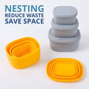 BLUE GINKGO Nesting Silicone Containers - Set of 3 Hard-Shell Silicone Food Storage Containers | BPA Free, Airtight, Dishwasher and Freezer Safe (6.7oz, 10oz, 20oz) - Yellow by TinyTreasures Baby Boutique