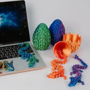 3D Printed 12” Articulated Crystal Dragon Inside 5.1” Egg - Unique Collectible, Fidget Toy, Fantasy Home & Office Desk Decor (Laser Red) by CozyNest Decor